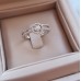 Λευκόχρυσο διπλό δαχτυλίδι Κ18 με διαμάντια